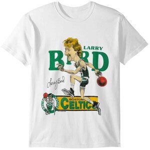Larry Bird 1980s Vintage Boston Basketball T-Shirt 83